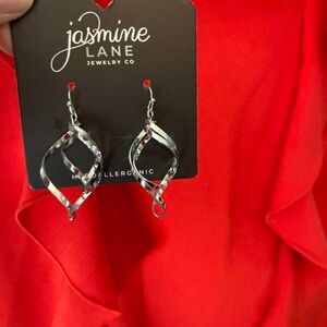 Jasmine Lane silver swirl earrings hypoallergenic NWT!